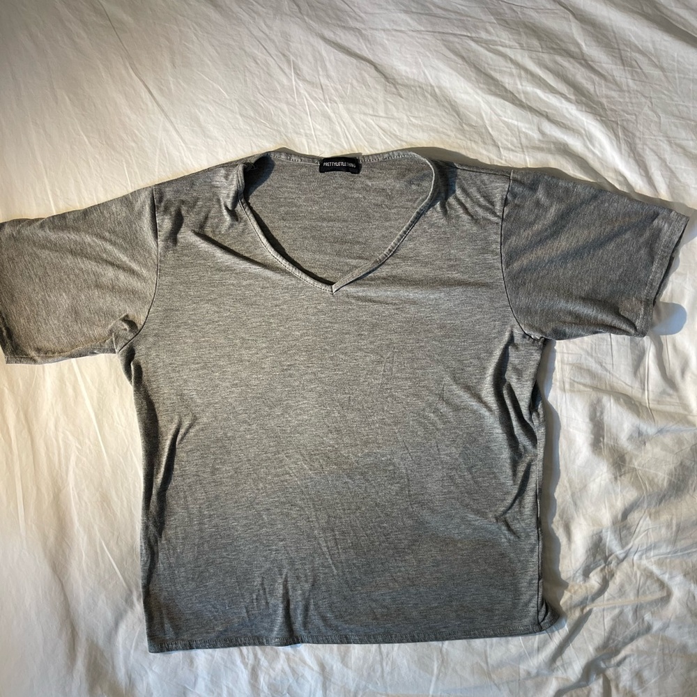 PLT grey v neck T-shirt